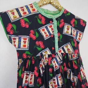 Vintage 80s Fashioned by Calliope Creations Womens Midi Dress Vegas Casino